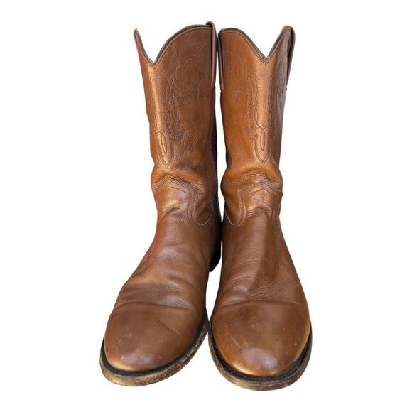 Ben Miller Leather Roper Cowboy Boot Men size 9.5 D - Picture 4 of 13